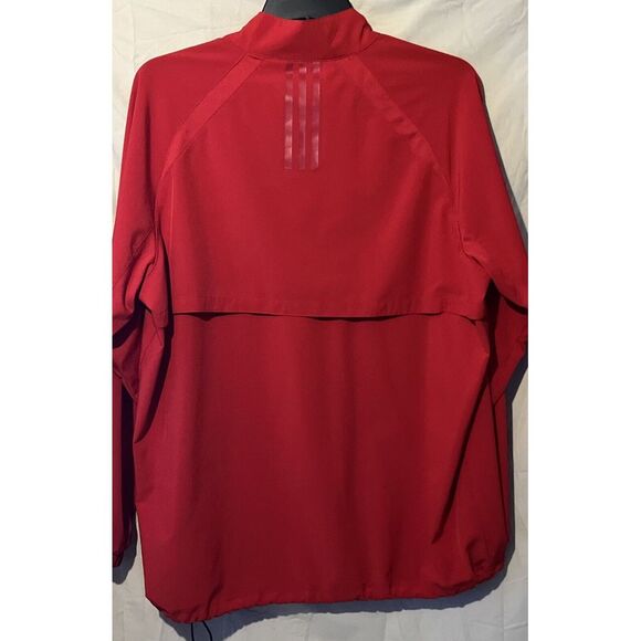 Adidas Men's Large 1/4 Zip Long Sleeve Pull Over In Red‎ Vented Back - Picture 5 of 6